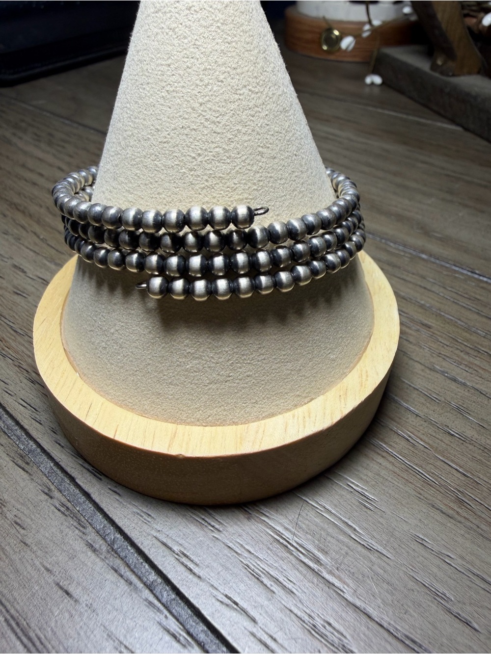 Handmade Sterling Silver Pearl Wrap Bracelet